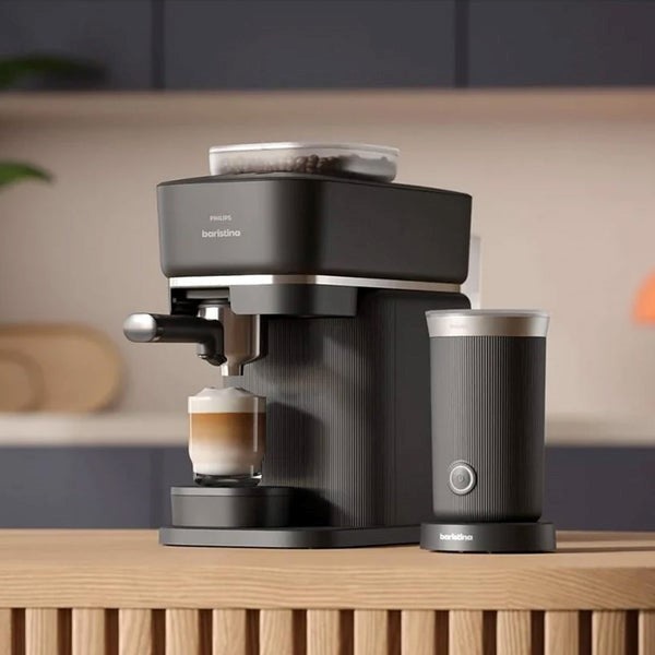 PHILIPS Baristina Espresso Machine Combo with Milk Frother - White