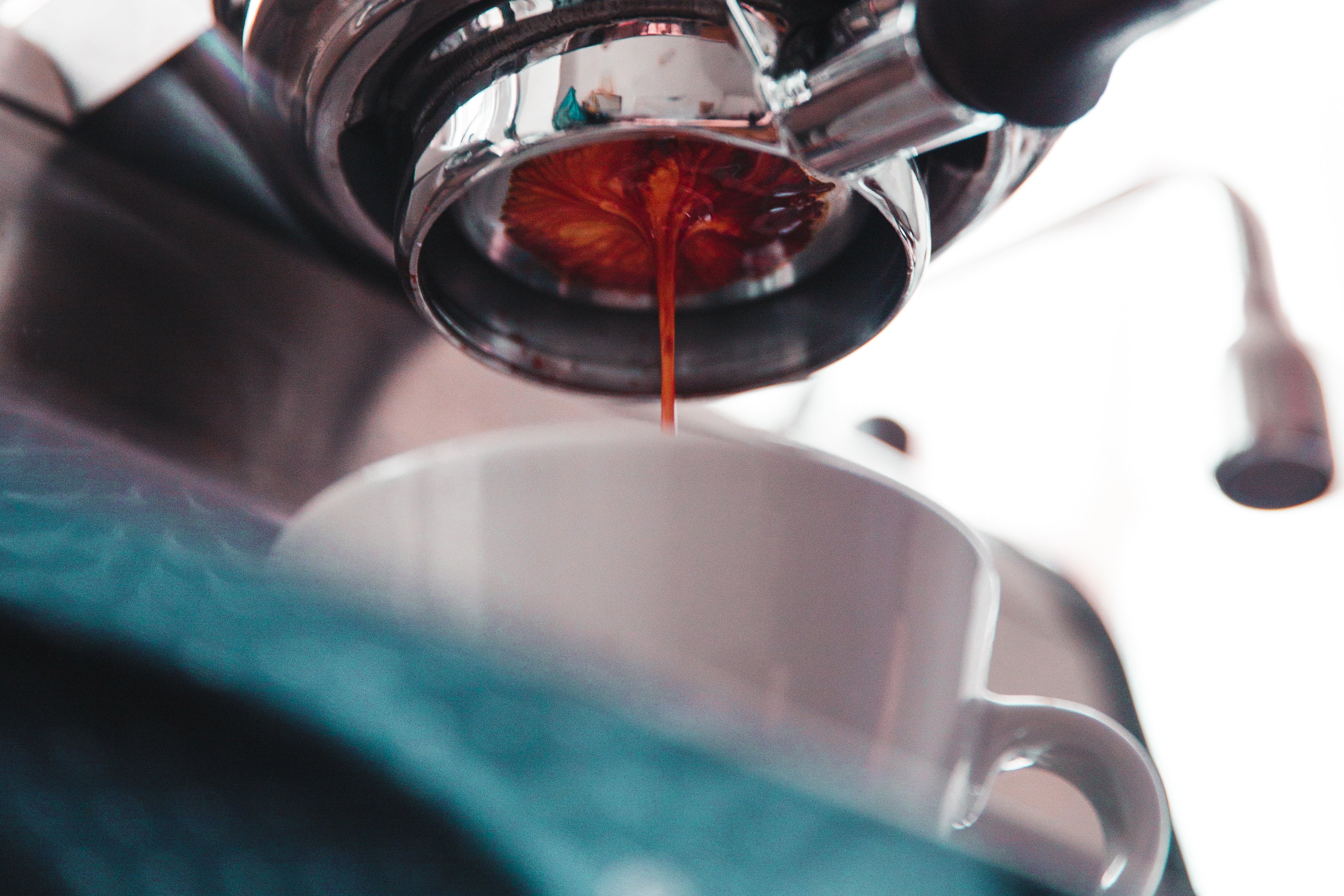 Close Up on Espresso Machine