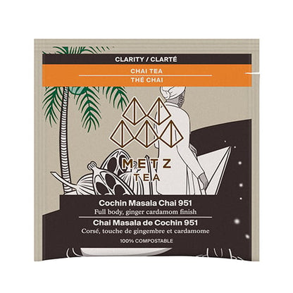 Tea Packaging with man on boat with palmtree behind