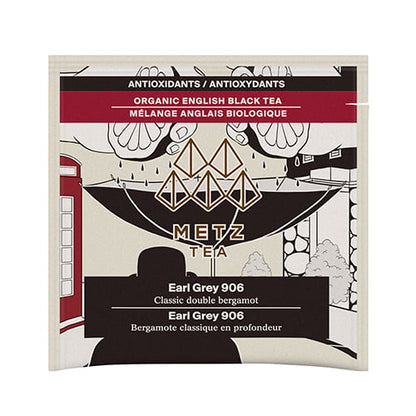 Metz Tea package for Earl Grey 906 tea on a white background