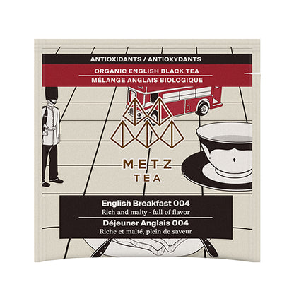 Metz Tea package with tea bag illustration and branding