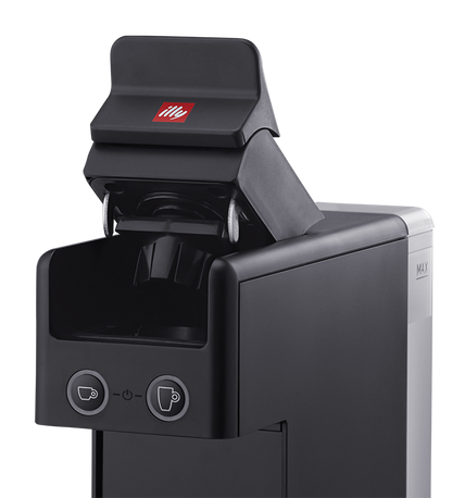 illy Y3.3 iperEspresso Machine - Black Top zoomed in, coffee pods