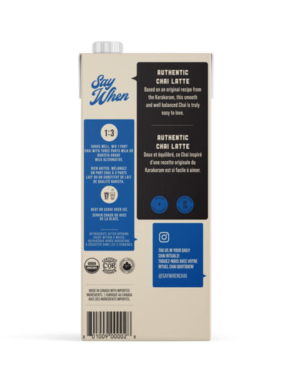 Say When Organic Authentic Chai (946ml)