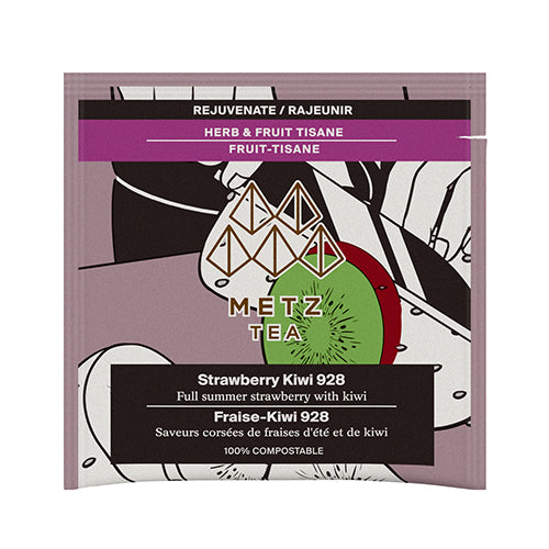 Metz Tea Strawberry Kiwi 928 tea bag packaging on a white background
