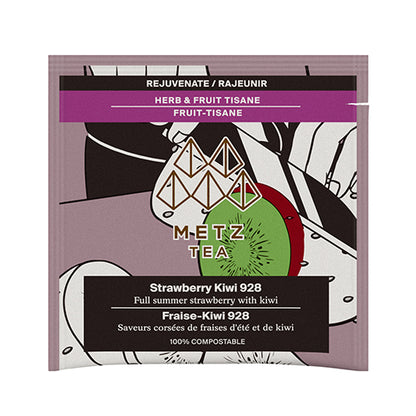 Metz Tea Strawberry Kiwi 928 tea bag packaging on a white background
