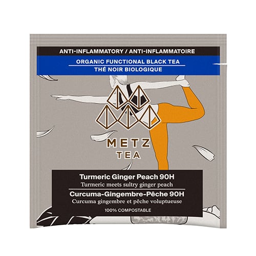 Metz Tea package with branding and product details on a white background
