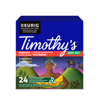 Timothy's® Colombian Decaf Coffee [24 pack] - Gold Roast Coffee Service Ltd.